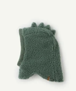 Bonnet cagoule bébé garçon en moumoute vert