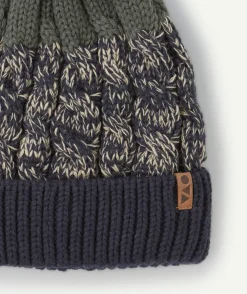 Bonnet garçon en tricot vert chiné