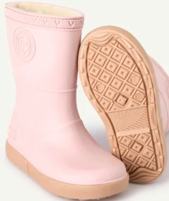 Bottes de pluie fille rose avec doublure chaude