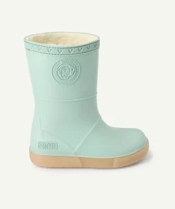 Bottes de pluie fille vert avec doublure chaude