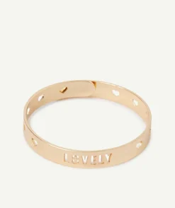 Bracelet couleur dorée pour fille avec inscription "lovely"