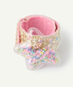Bracelet fille pailleté couleur dorée étoile