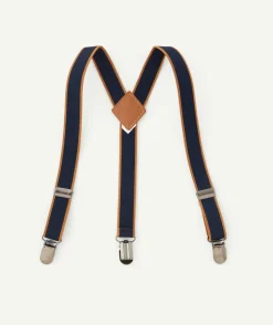 Bretelles bébé garçon clipsables bleu marine et marron