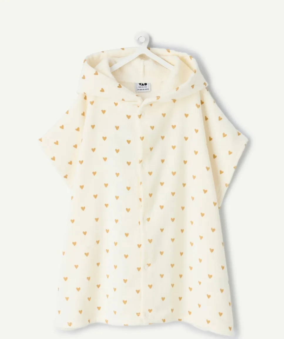 Cape de bain bébé imprimé cœurs