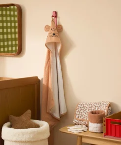 Cape de bain mixte léopard beige