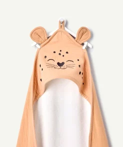Cape de bain mixte léopard beige