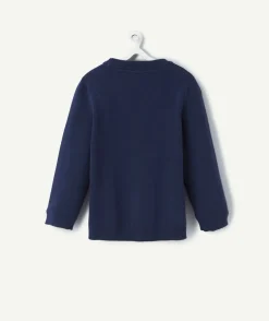 Cardigan bébé garçon en coton bio bleu marine