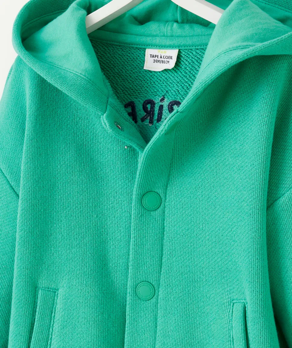 Cardigan bébé garçon en fibres recyclées vert