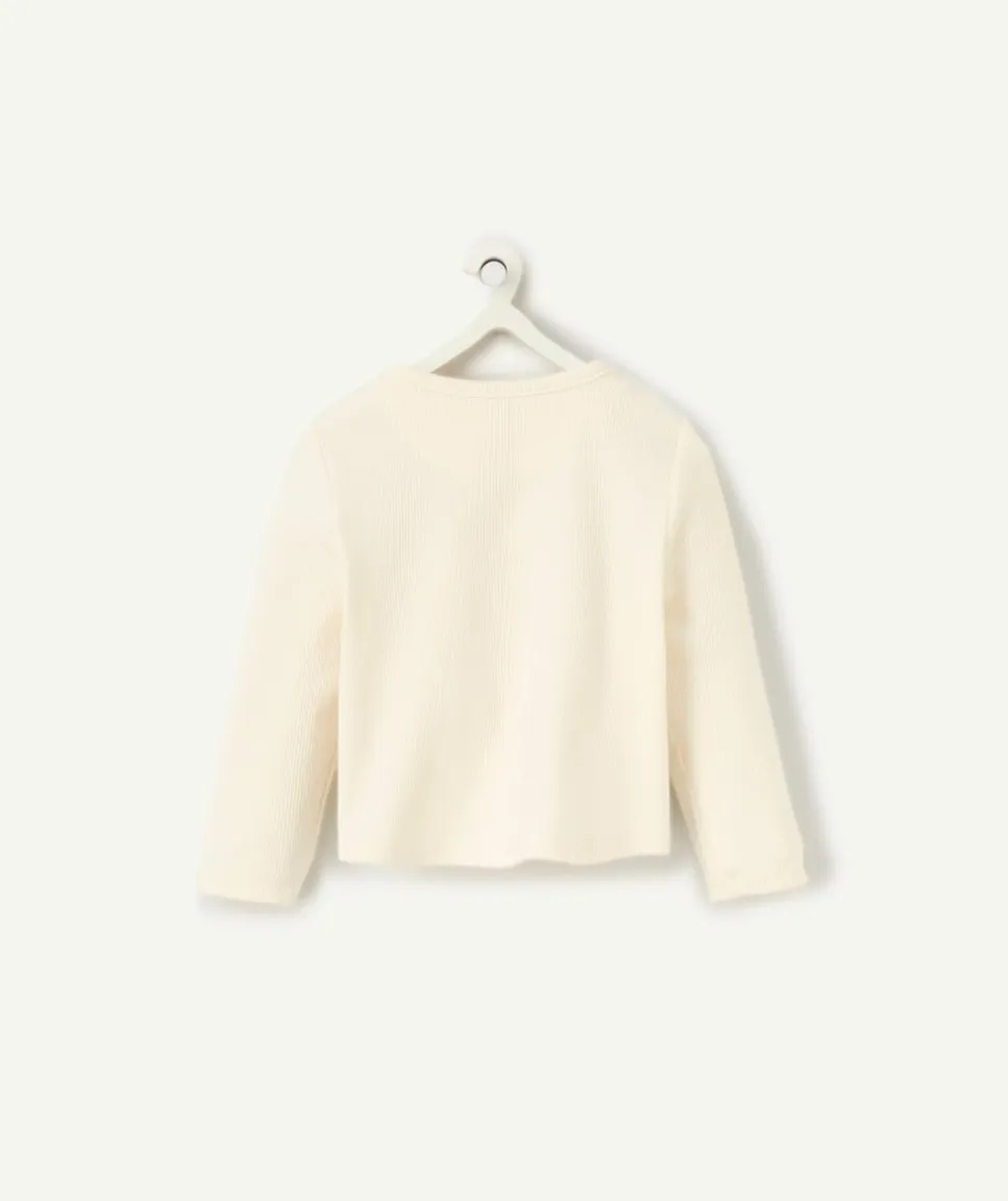 Cardigan cache cœur naissance fille écru