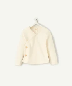 Cardigan cache cœur naissance fille écru