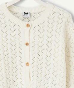 Cardigan fille en crochet blanc