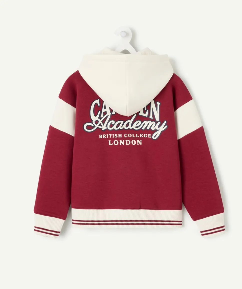 Cardigan garçon bicolore à capuche imprimé