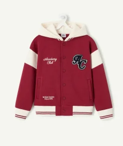 Cardigan garçon bicolore à capuche imprimé