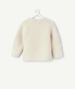 Cardigan naissance cache-cœur écru