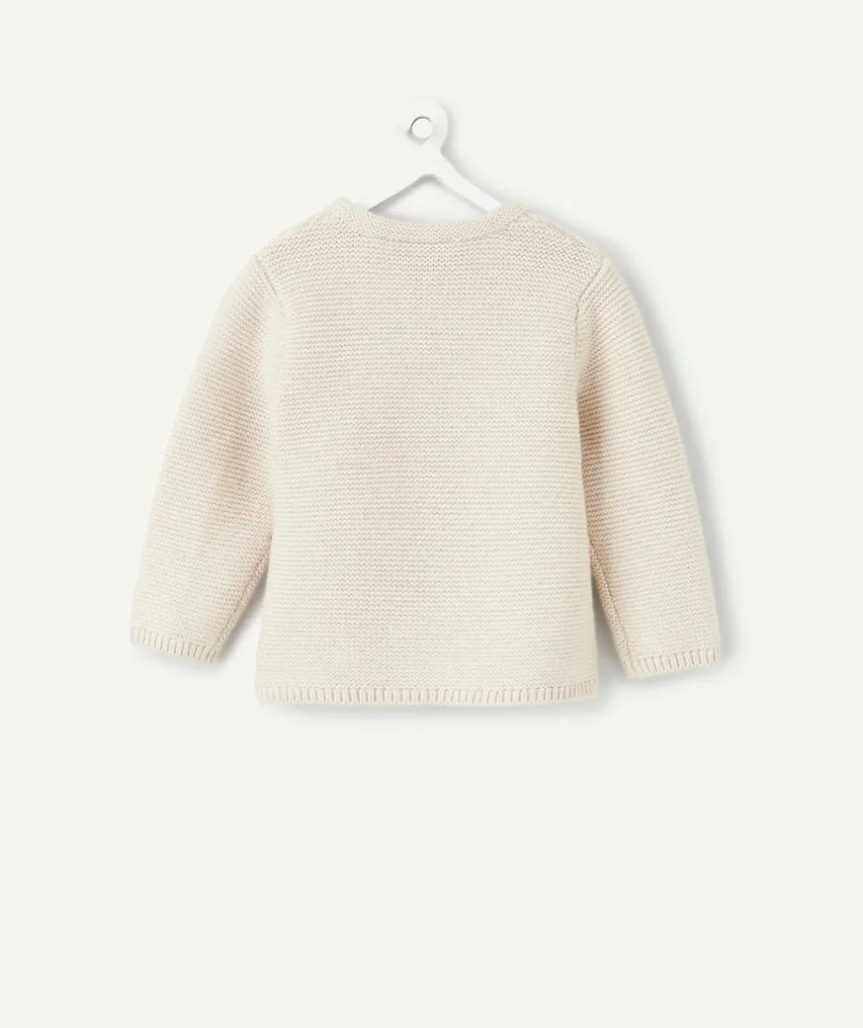 Cardigan naissance cache-cœur écru