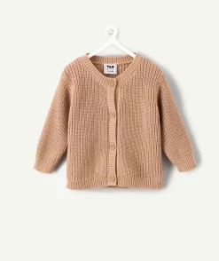 Cardigan naissance fille beige