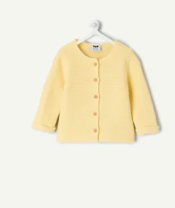 Cardigan naissance fille jaune