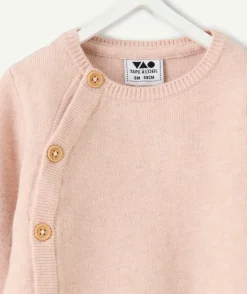 Cardigan naissance fille rose