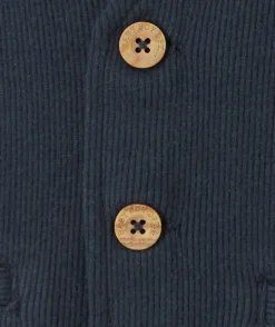 Cardigan sans manches bébé garçon bleu marine côtelé