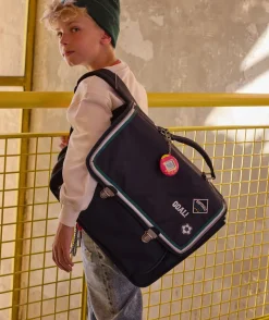 Cartable garçon bleu imprimé football