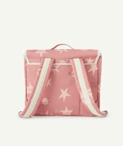 Cartable primaire fille rose imprimé étoilé
