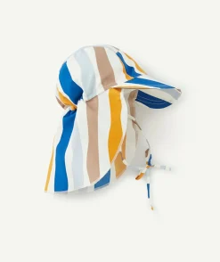 Casquette ant-uv bébé garçon avec rayures colorées