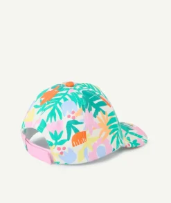 Casquette bébé fille colorée avec imprimé feuilles et message