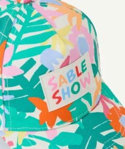Casquette bébé fille colorée avec imprimé feuilles et message
