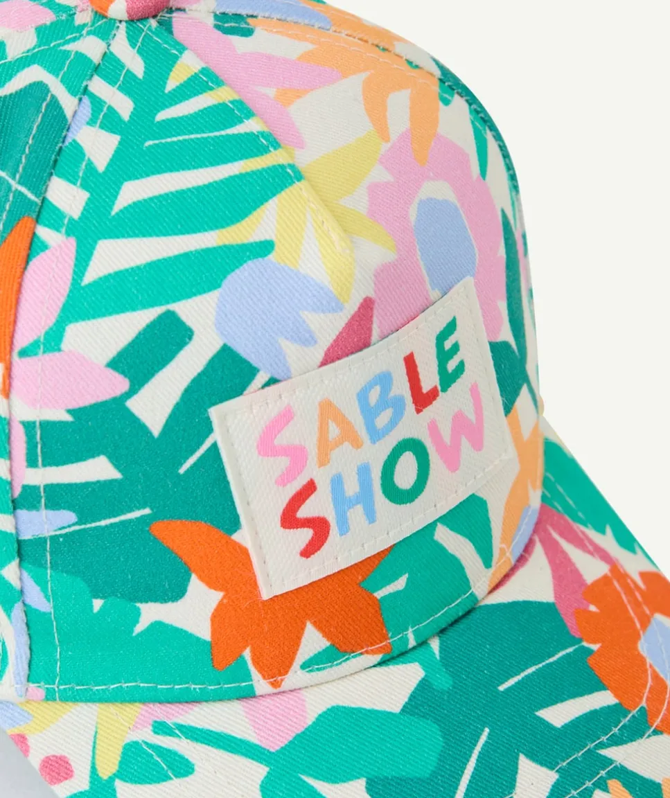 Casquette bébé fille colorée avec imprimé feuilles et message