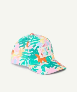 Casquette bébé fille colorée avec imprimé feuilles et message