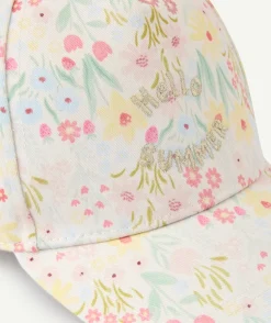 Casquette bébé fille imprimée fleurs
