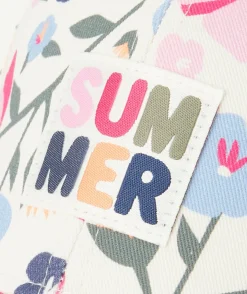 Casquette bébé fille imprimé fleuri et patch brodé thème summer