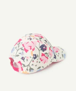 Casquette bébé fille imprimé fleuri et patch brodé thème summer