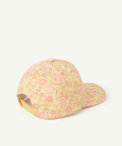 Casquette bébé fille jaune imprimé floral