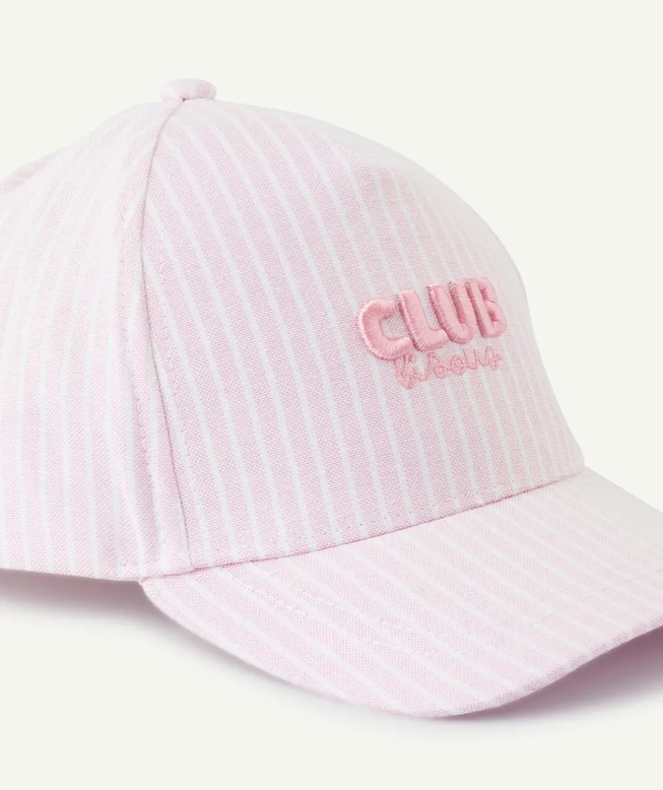 Casquette bébé fille rayée rose