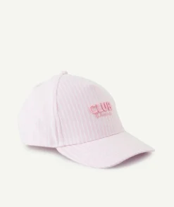 Casquette bébé fille rayée rose