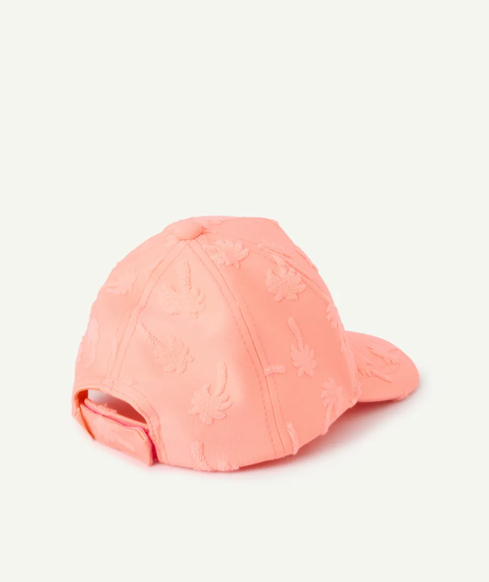Casquette bébé fille rose fluo imprimé palmier