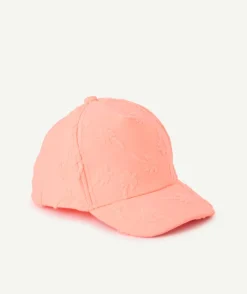 Casquette bébé fille rose fluo imprimé palmier