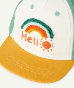 Casquette bébé garçon en coton coloré avec bouclettes