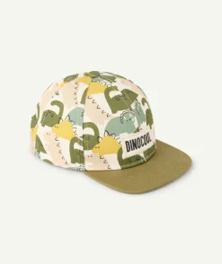Casquette bébé garçon en coton imprimé dinosaures avec visière kaki