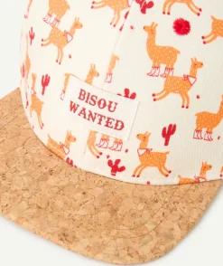 Casquette bébé garçon en coton imprimé lamas et visière effet liège