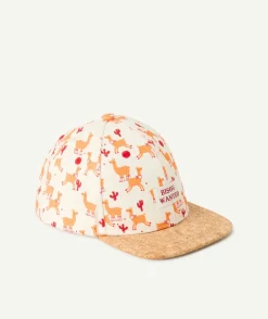 Casquette bébé garçon en coton imprimé lamas et visière effet liège
