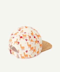 Casquette bébé garçon en coton imprimé lamas et visière effet liège