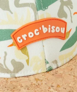 Casquette bébé garçon en coton imprimé crocodiles avec message