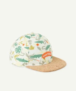 Casquette bébé garçon en coton imprimé crocodiles avec message