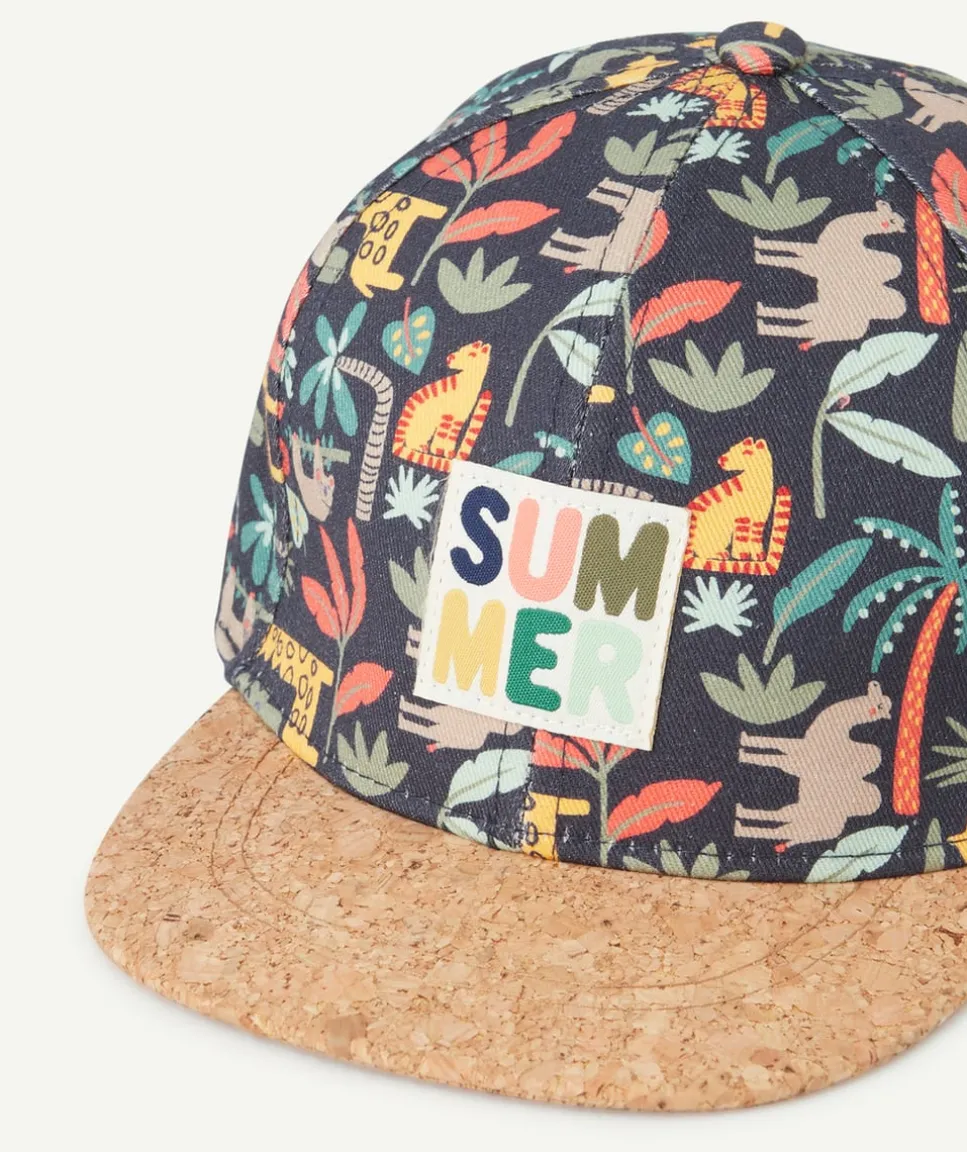 Casquette bébé garçon imprimé thème jungle et visière effet liège