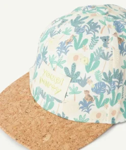 Casquette bébé garçon imprimé tropical et visière en liège