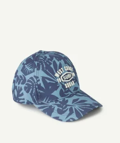 Casquette bleue garçon imprimé tropical