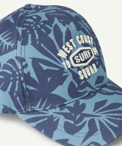 Casquette bleue garçon imprimé tropical