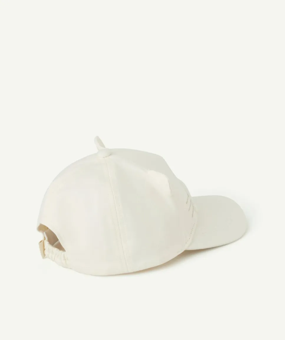 Casquette chat bébé fille blanche
